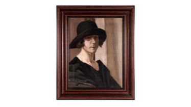 20th Century British School - Portrait of a Lady in a Cloche Hat | oil