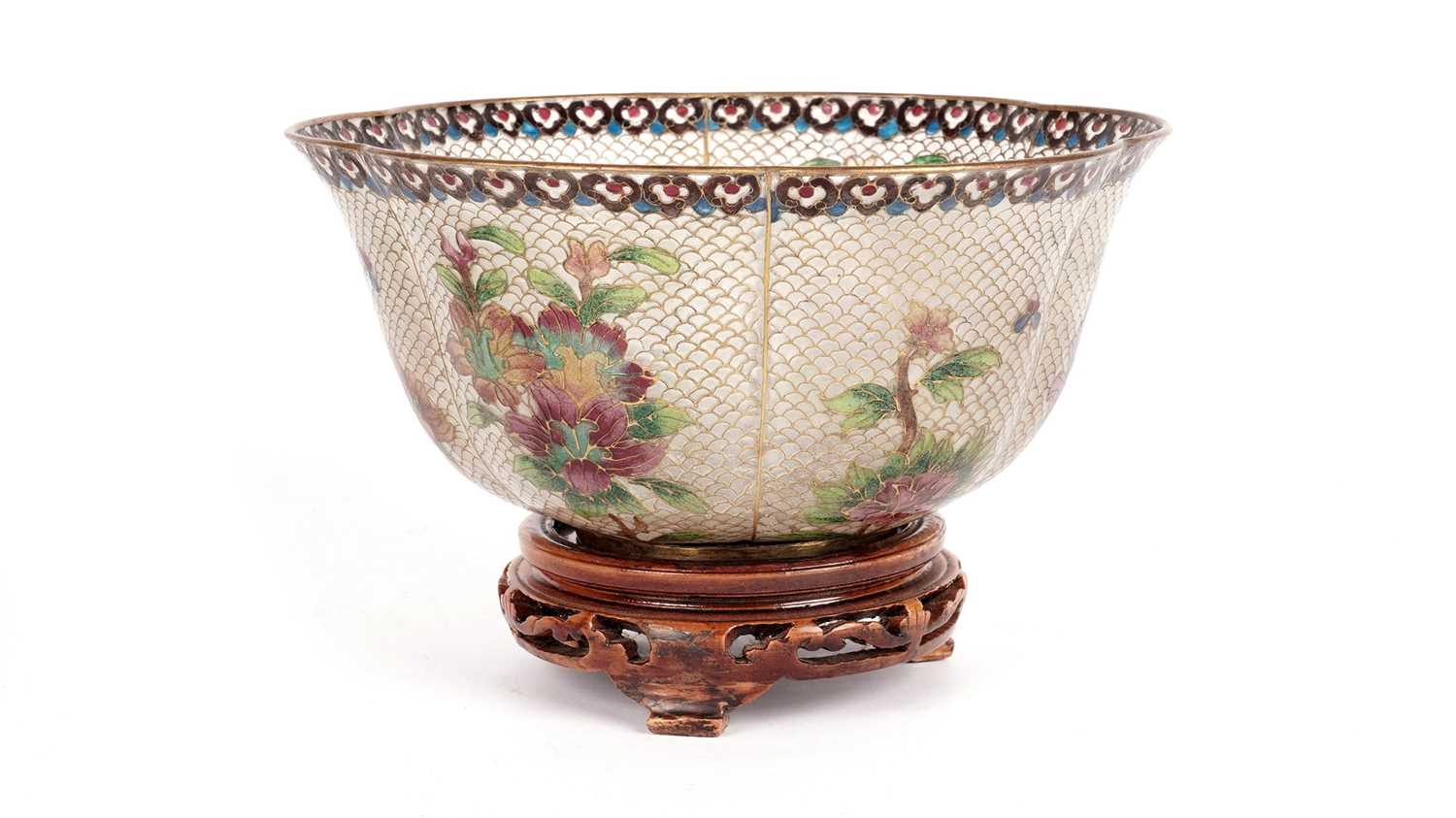 Late 19th century Chinese 'Plique a jour' bowl