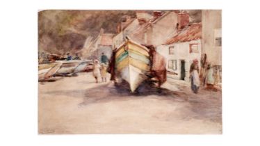 Robert Jobling - Boats at Staithes | watercolour