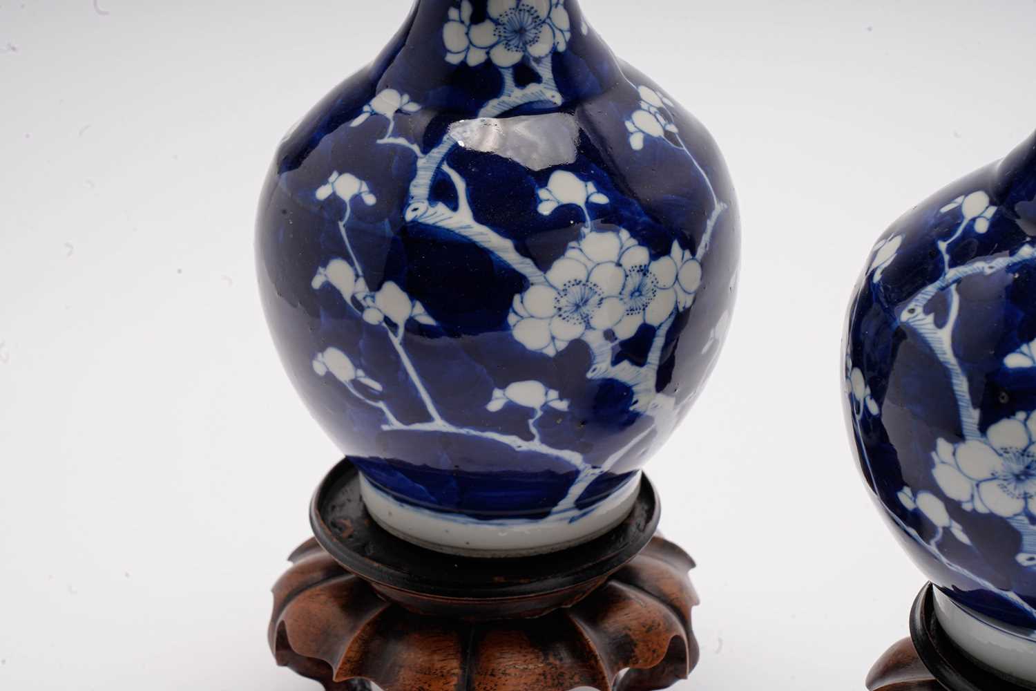 Pair of Chinese prunus blossom vases and stands - Image 9 of 11