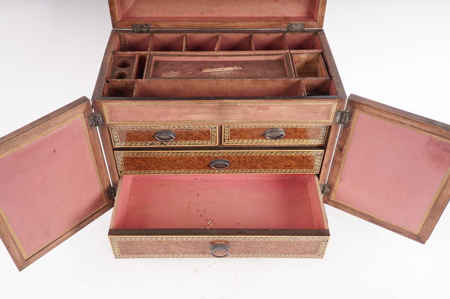 A Victorian burr walnut jewellery box - Image 5 of 8