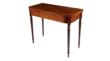 A George III 'fiddle back' mahogany card table