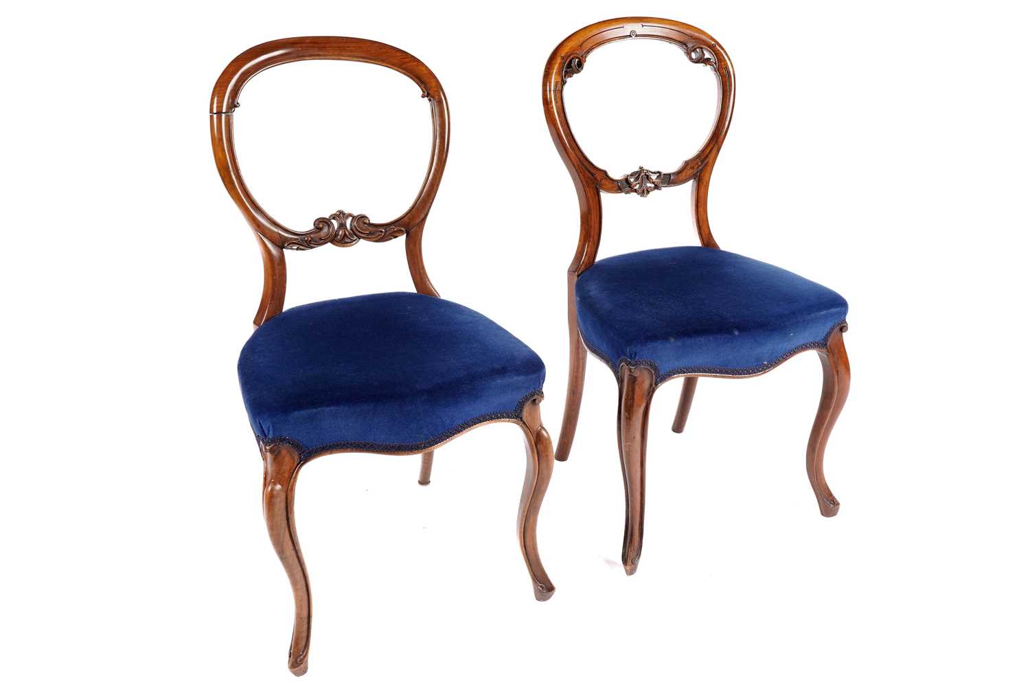 A set of six Victorian mahogany balloon back chairs - Image 9 of 12