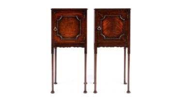 A pair of elegant Georgian style mahogany bedside cabinets