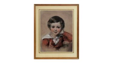 19th Century British School - Portrait of a Young Boy | pastel