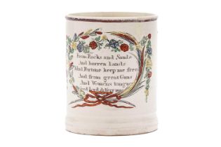 Early 19th-century Sunderland creamware mug