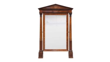 A large and impressive 19th Century French mahogany cheval mirror,
