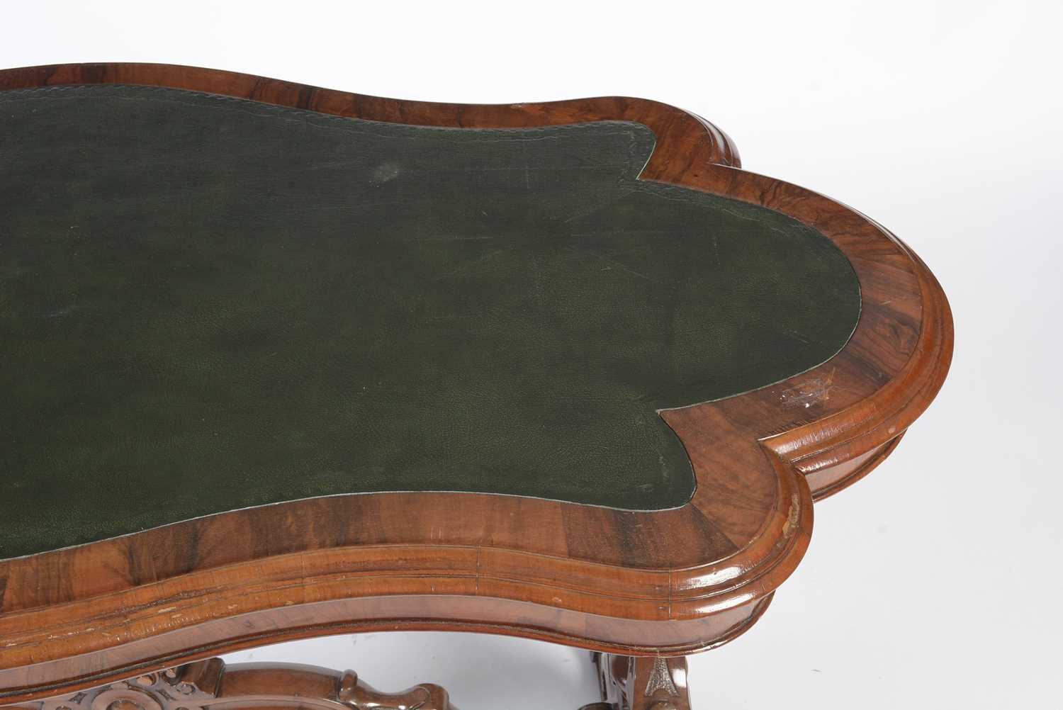 A Victorian burr walnut centre/writing table - Image 7 of 16