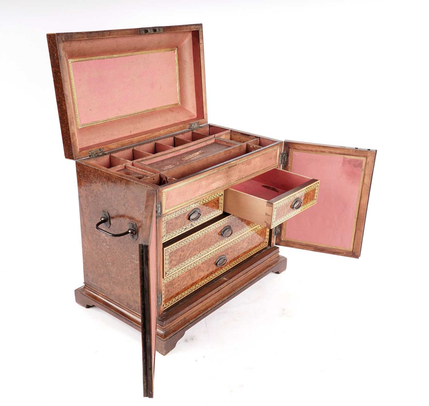 A Victorian burr walnut jewellery box - Image 8 of 8