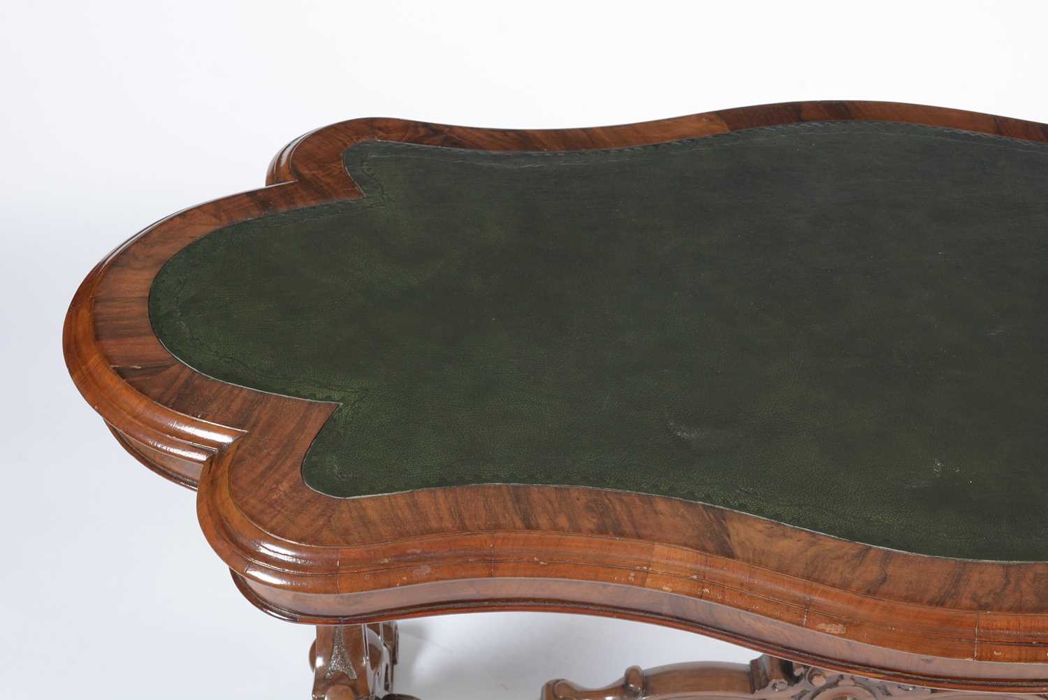 A Victorian burr walnut centre/writing table - Image 5 of 16