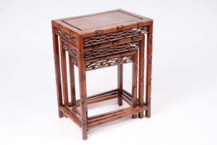 A Chinese hardwood nest of tables