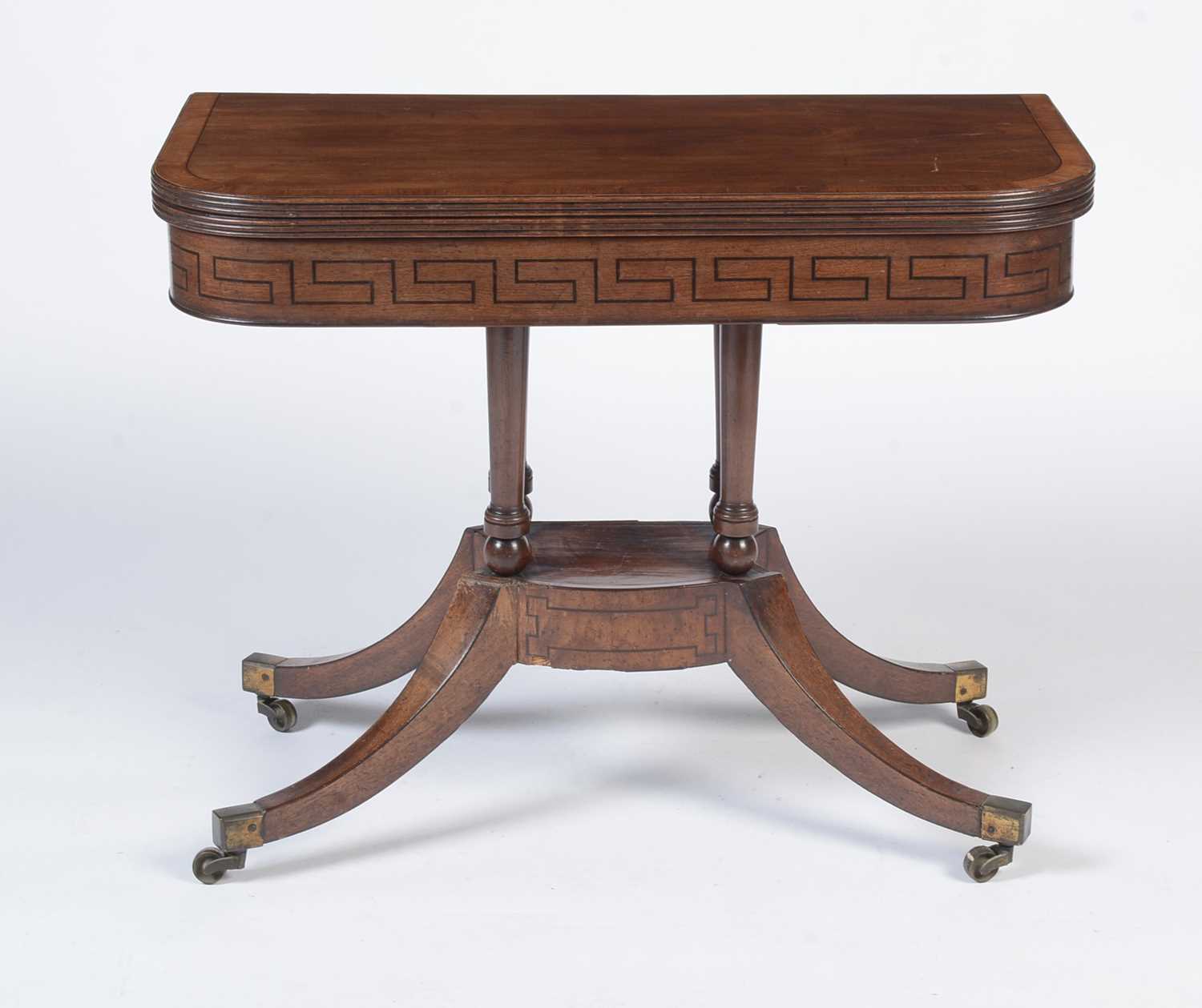 A Regency inlaid mahogany and rosewood crossbanded card table - Image 2 of 18