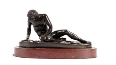 The Dying Gaul patinated bronze figure