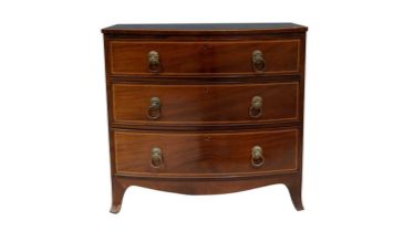 A George III inlaid mahogany bowfront chest of drawers