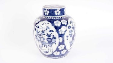 A Chinese blue and white ginger jar and cover