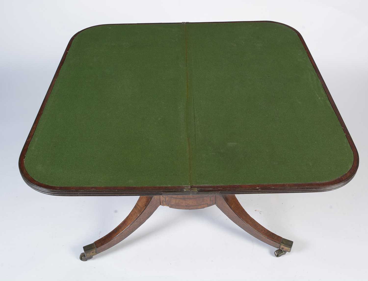 A Regency inlaid mahogany and rosewood crossbanded card table - Image 8 of 18
