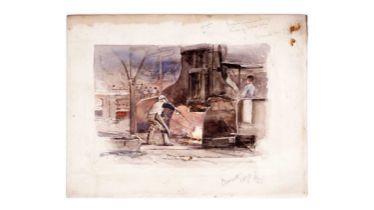 Robert Jobling - Consett; The Iron Furnace | watercolour