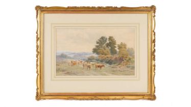 Fred Williamson - Herding Cattle at Dusk | watercolour