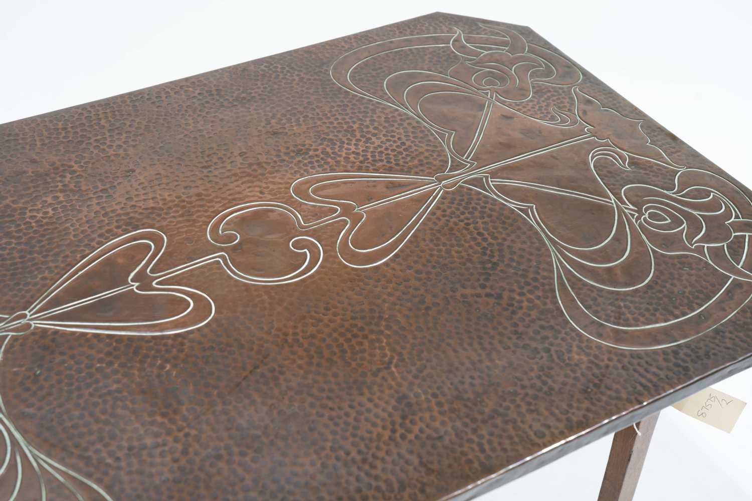 An Arts & Crafts copper and oak side table, c1900 - Image 2 of 3