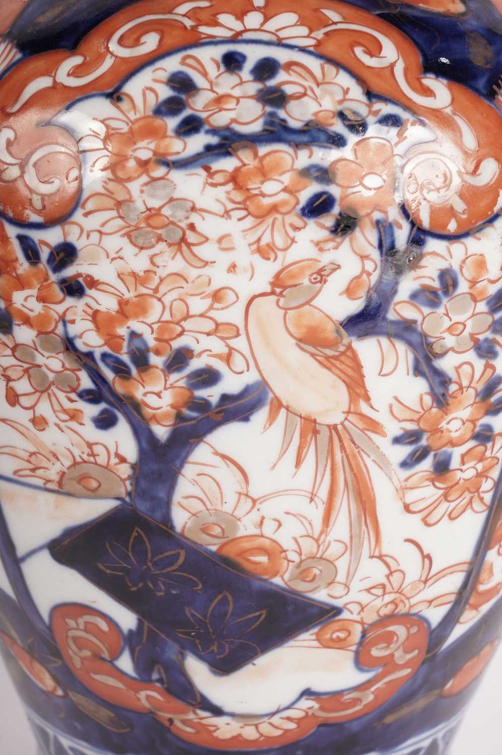 Pair of Japanese Imari vases and covers - Image 6 of 10