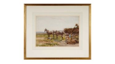 John Atkinson - Loading the Hay Cart | watercolour