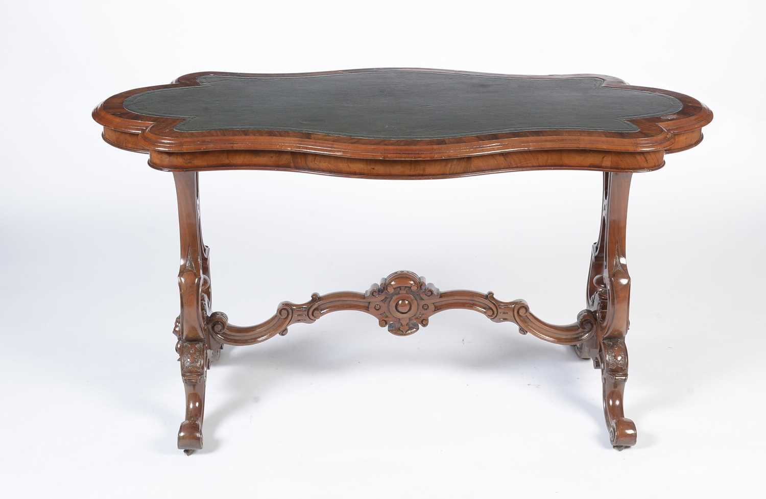 A Victorian burr walnut centre/writing table - Image 3 of 16