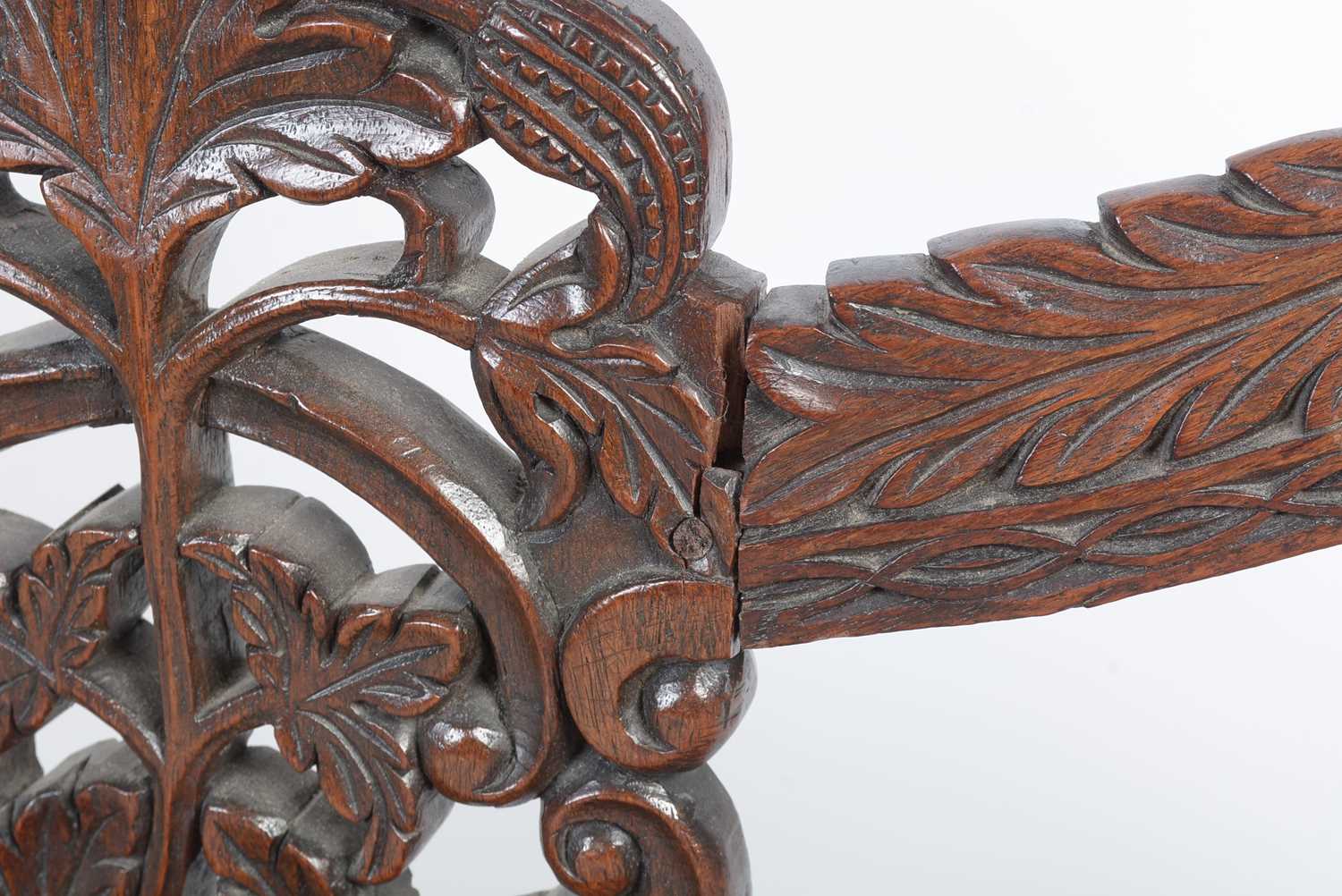 A decorative late 19th Century Anglo-Indian carved hardwood two seater sofa - Image 4 of 11