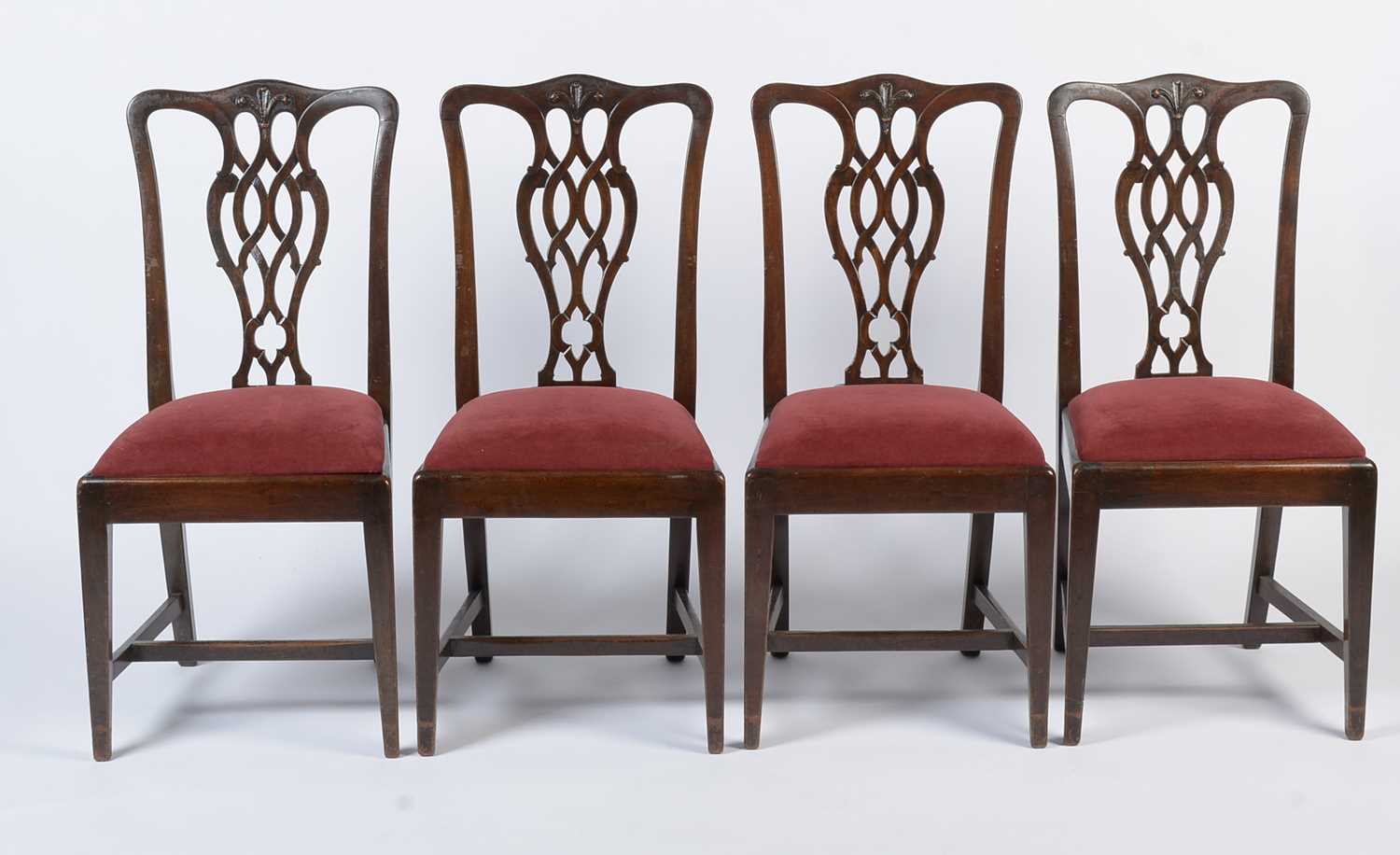 A set of ten George III style mahogany dining chairs - Image 3 of 13