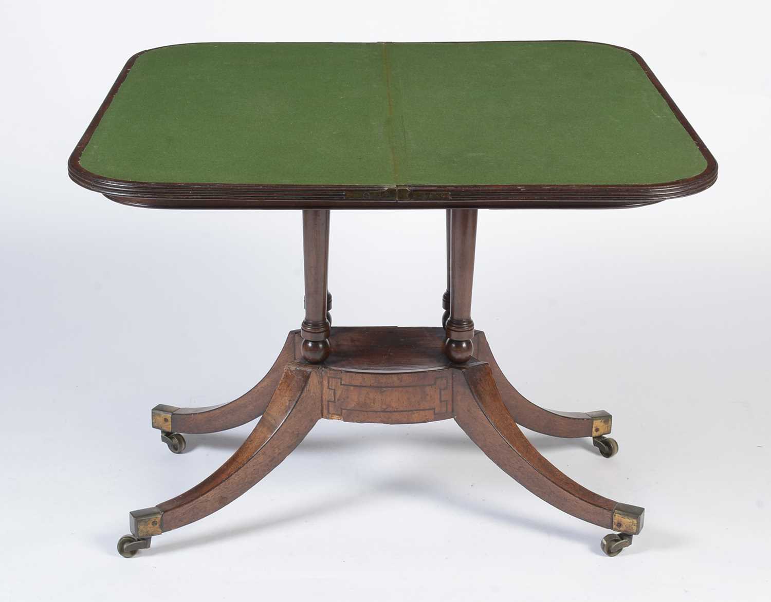 A Regency inlaid mahogany and rosewood crossbanded card table - Image 14 of 18