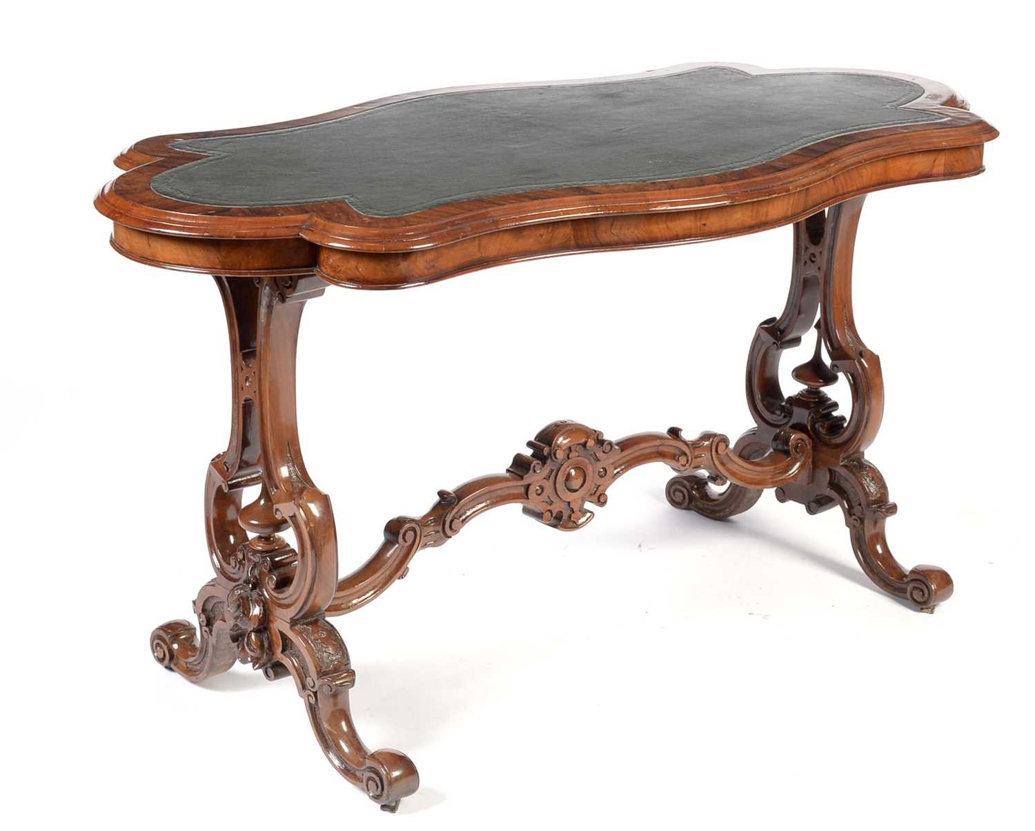 A Victorian burr walnut centre/writing table - Image 2 of 16