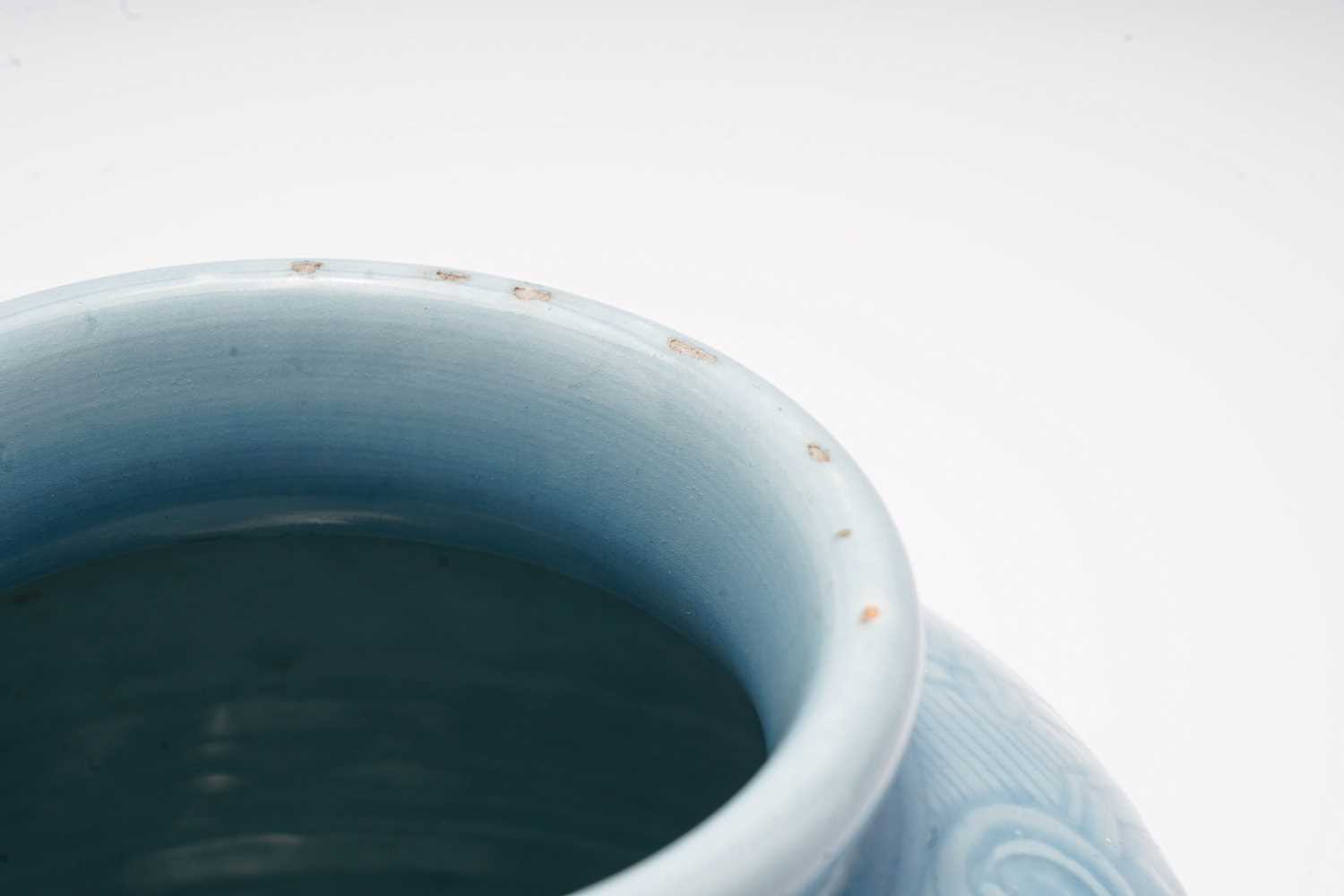 Pale blue celadon glazed vase - Image 3 of 10
