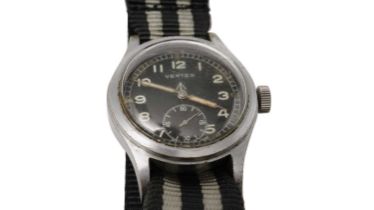 Vertex 'Dirty Dozen': a Second World War steel cased manual wind wristwatch