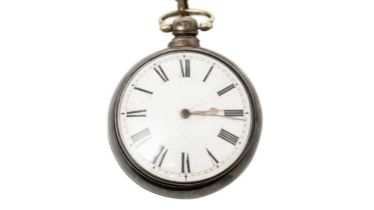 Adam Routledge, Carlisle: a silver pair cased pocket watch