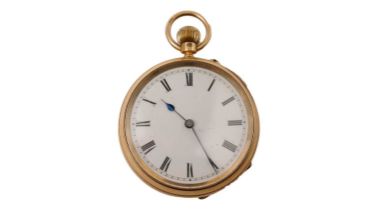An 18ct yellow gold cased open faced fob watch