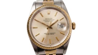 Rolex Oyster Perpetual Datejust: a gold and stainless steel cased automatic wristwatch