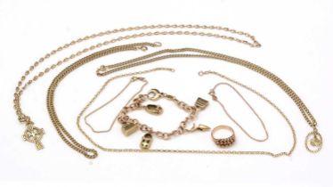 A selection of gold jewellery