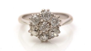 A diamond cluster ring