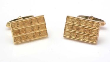 A pair of 9ct yellow gold cufflinks