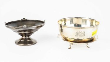 Three silver dishes