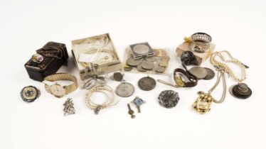 A small selection of jewellery, watches and coins