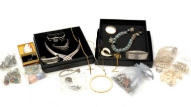 A selection of silver and other jewellery