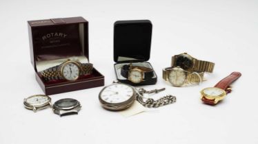 A 9ct gold cased Tudor wristwatch and a selection of other watches