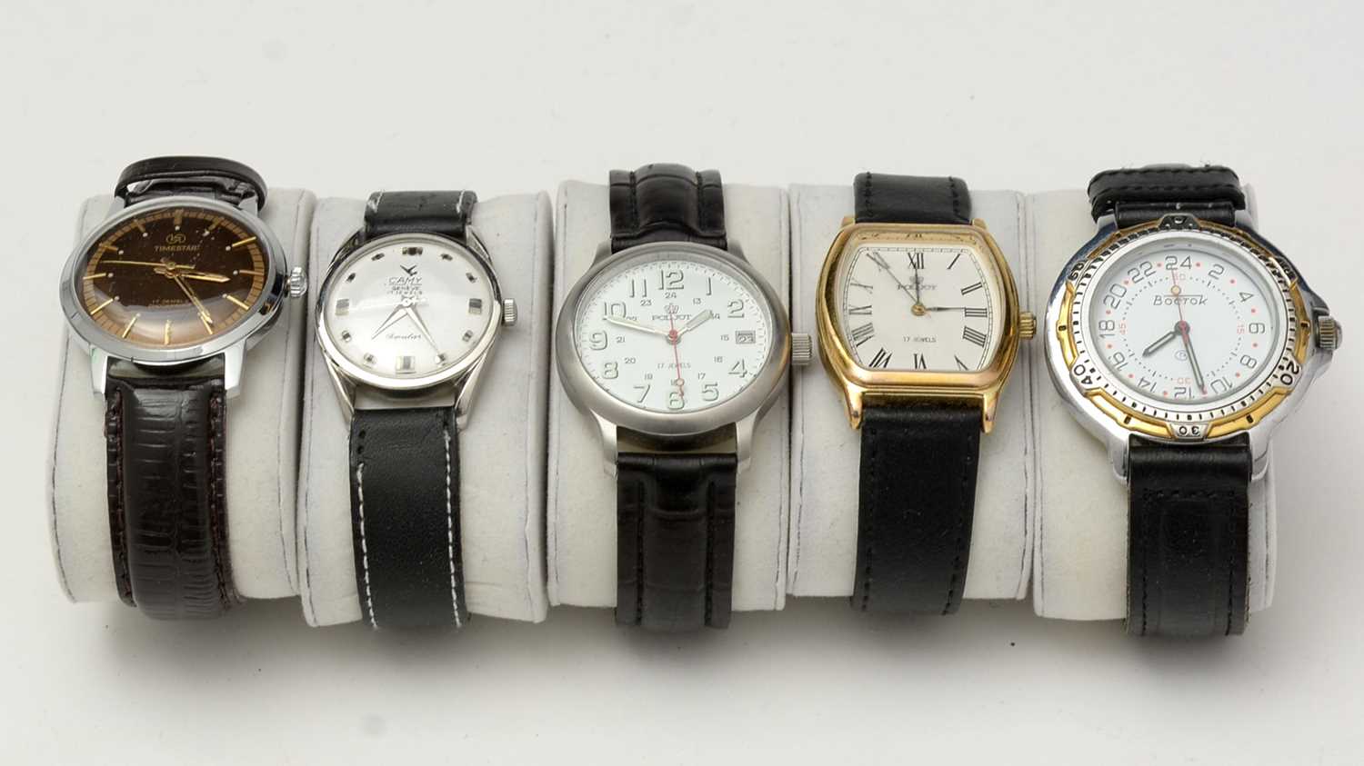Five wristwatches of Russian and other makers