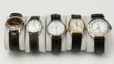 Five wristwatches of Russian and other makers