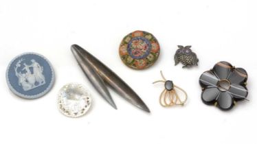 A selection of brooches