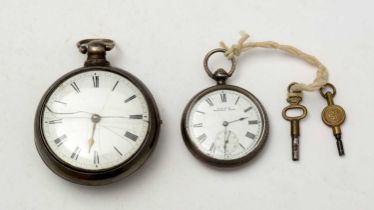 Two silver cased pocket watches