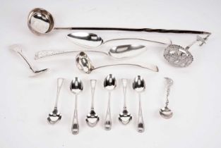 A selection of Georgian and later silver cutlery