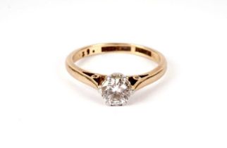 A solitaire diamond ring