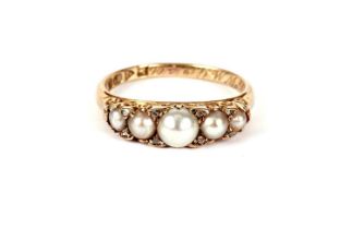 An Edwardian pearl and diamond ring