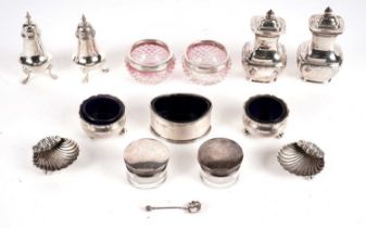 A selection of silver condiments